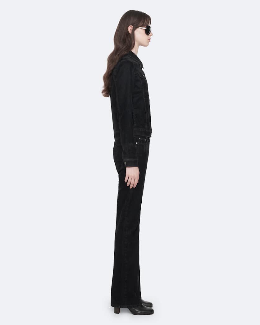 Flocked Denim Slim-Fit Trucker Jacket BLACK FLOCK | ALLSAINTS